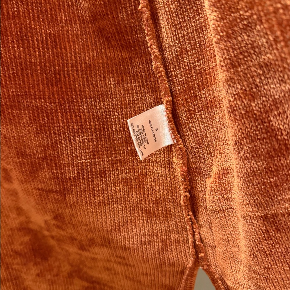 Chenille Open-Front Rust Cardigan - Picture 3 of 4
